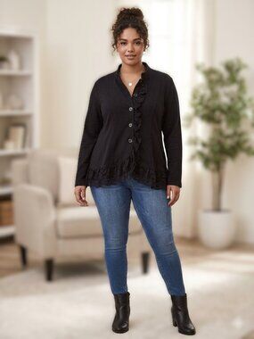 TORRID laced trim sweater plus size BLACK SIZE 4 TORRID